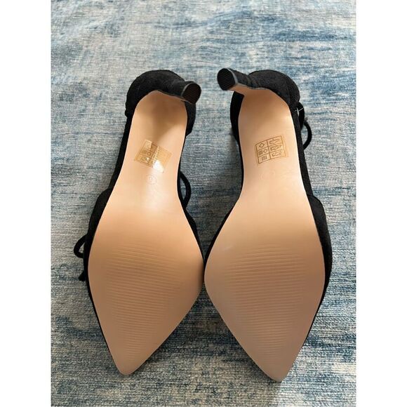 Public Desire Black Faux Suede Lace Up Stiletto High Heels Size 9 - Picture 6 of 8